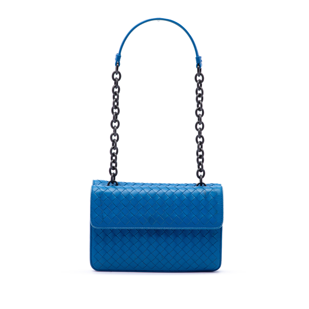 Pre-Loved Bottega Veneta Nappa Intrecciato Double Sided Flap Shoulder Bag